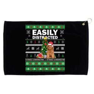 Easily Distracted By Poodle And Chirstmas Tree Merry Xmas Cute Gift Grommeted Golf Towel