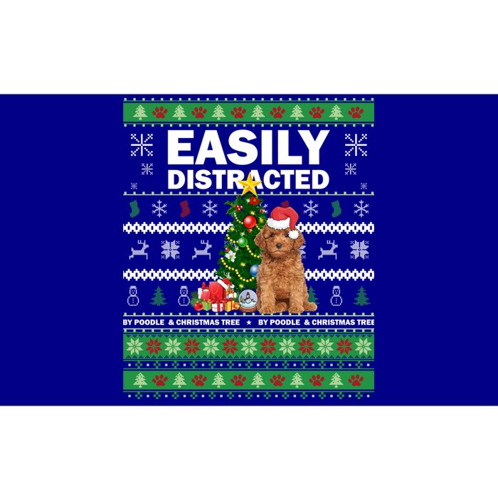 Easily Distracted By Poodle And Chirstmas Tree Merry Xmas Cute Gift Bumper Sticker