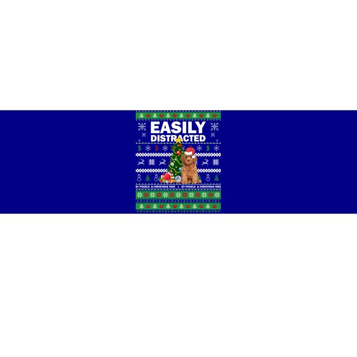 Easily Distracted By Poodle And Chirstmas Tree Merry Xmas Cute Gift Bumper Sticker