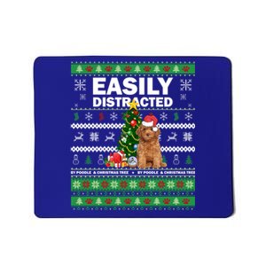 Easily Distracted By Poodle And Chirstmas Tree Merry Xmas Cute Gift Mousepad