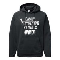 Easily Distracted by Balls Golf Ball Putt Vintage Performance Fleece Hoodie