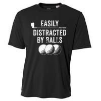 Easily Distracted by Balls Golf Ball Putt Vintage Cooling Performance Crew T-Shirt