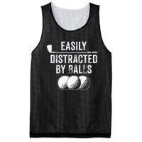 Easily Distracted by Balls Golf Ball Putt Vintage Mesh Reversible Basketball Jersey Tank