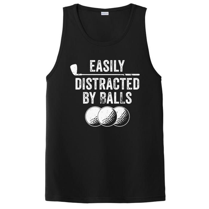 Easily Distracted by Balls Golf Ball Putt Vintage PosiCharge Competitor Tank