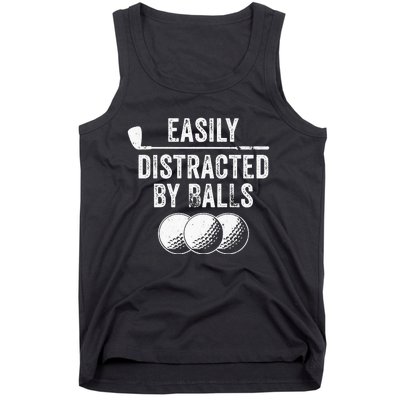 Easily Distracted by Balls Golf Ball Putt Vintage Tank Top