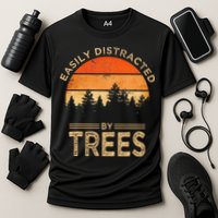 Easily Distracted By Trees Vintage Funny Tree Performance Shirt