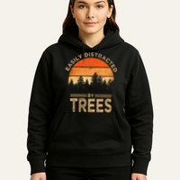Easily Distracted By Trees Vintage Funny Tree Hoodie
