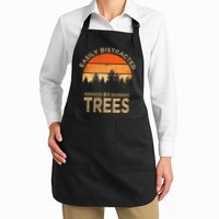 Easily Distracted By Trees Vintage Funny Tree Apron