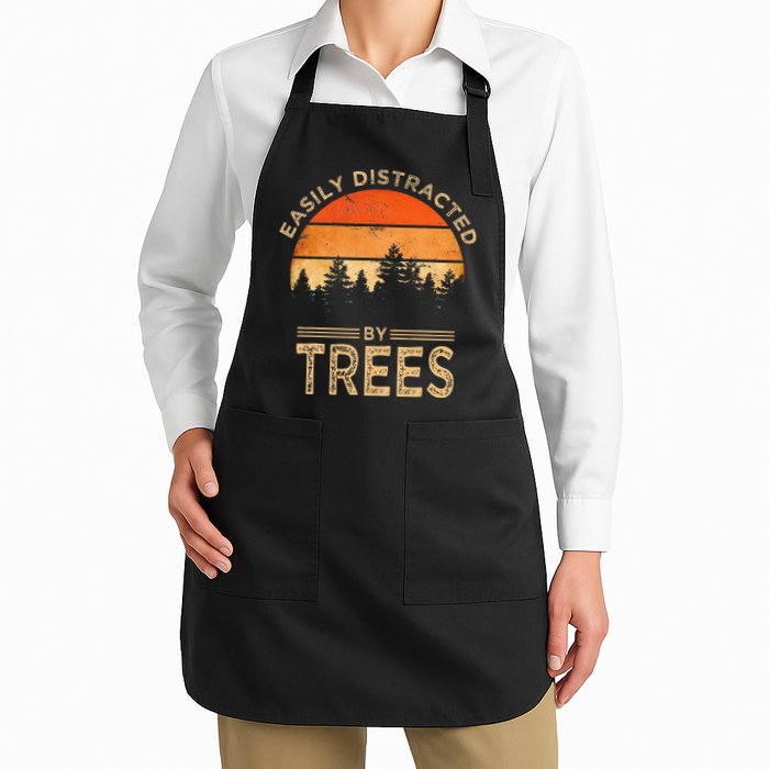 Easily Distracted By Trees Vintage Funny Tree Apron