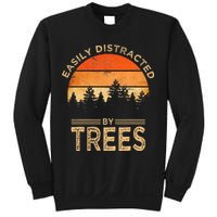 Easily Distracted By Trees Vintage Funny Tree Sweatshirt