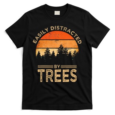Easily Distracted By Trees Vintage Funny Tree T-Shirt