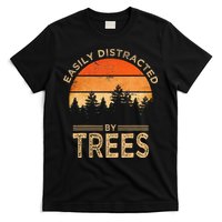 Easily Distracted By Trees Vintage Funny Tree T-Shirt