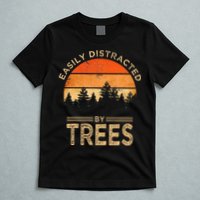 Easily Distracted By Trees Vintage Funny Tree T-Shirt