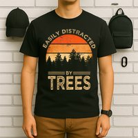 Easily Distracted By Trees Vintage Funny Tree T-Shirt