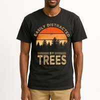 Easily Distracted By Trees Vintage Funny Tree Tall T-Shirt