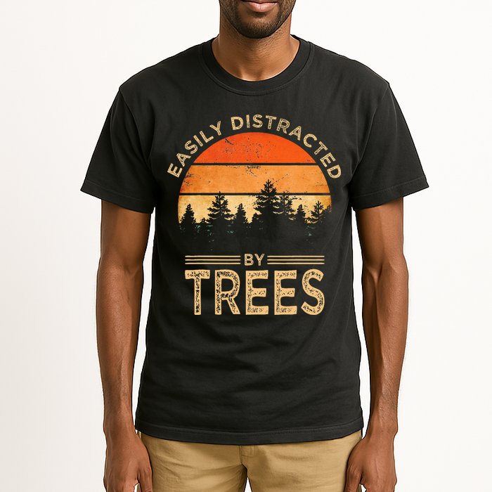 Easily Distracted By Trees Vintage Funny Tree Tall T-Shirt