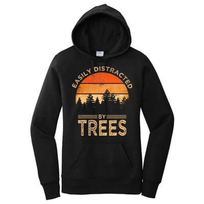 Easily Distracted By Trees Vintage Funny Tree Women's Pullover Hoodie