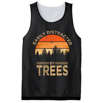 Easily Distracted By Trees Vintage Funny Tree Mesh Reversible Basketball Jersey Tank