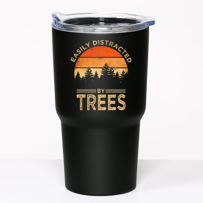 Easily Distracted By Trees Vintage Funny Tree Tumbler