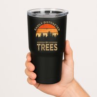 Easily Distracted By Trees Vintage Funny Tree Tumbler