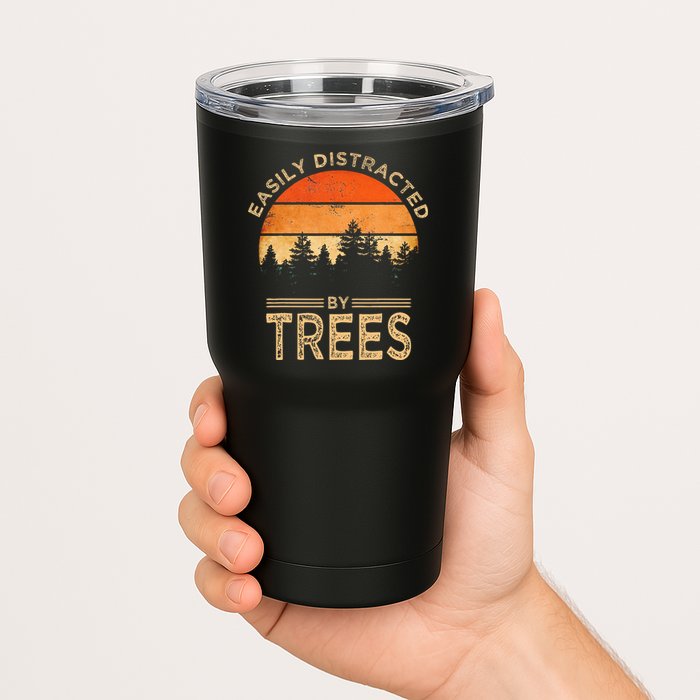 Easily Distracted By Trees Vintage Funny Tree Tumbler