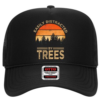 Easily Distracted By Trees Vintage Funny Tree Trucker Hat
