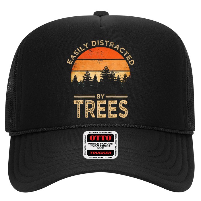 Easily Distracted By Trees Vintage Funny Tree Trucker Hat