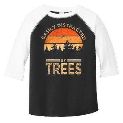 Easily Distracted By Trees Vintage Funny Tree Toddler Fine Jersey T-Shirt