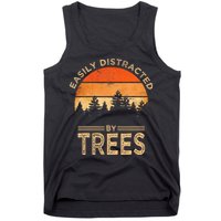 Easily Distracted By Trees Vintage Funny Tree Tank Top