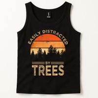 Easily Distracted By Trees Vintage Funny Tree Tank Top