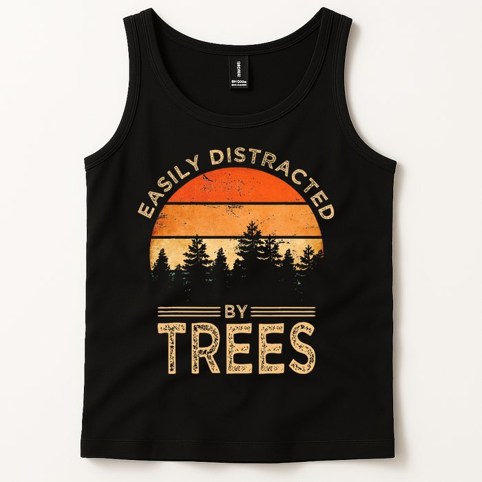 Easily Distracted By Trees Vintage Funny Tree Tank Top