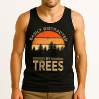 Easily Distracted By Trees Vintage Funny Tree Tank Top