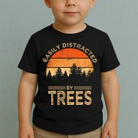 Easily Distracted By Trees Vintage Funny Tree Toddler T-Shirt