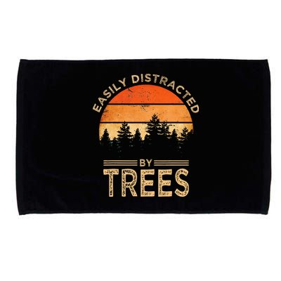 Easily Distracted By Trees Vintage Funny Tree Microfiber Hand Towel