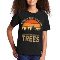 Easily Distracted By Trees Vintage Funny Tree Kids T-Shirt