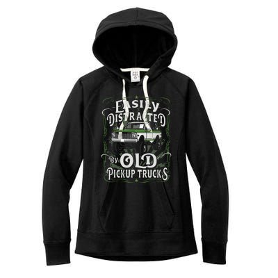 Easily Distracted By Old Pickup Trucks Easily Distracted By Women's Fleece Hoodie