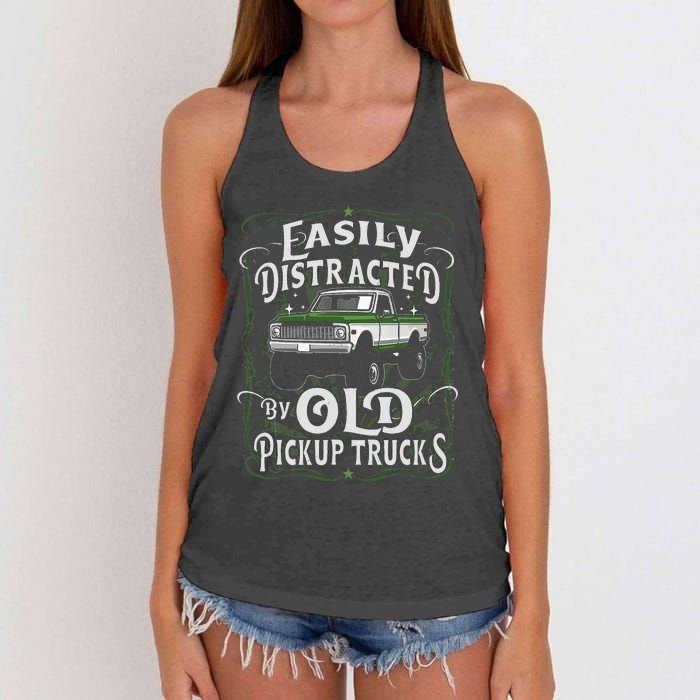 Easily Distracted By Old Pickup Trucks Easily Distracted By Women's Knotted Racerback Tank