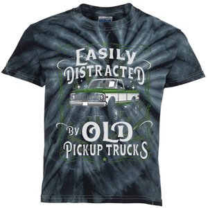 Easily Distracted By Old Pickup Trucks Easily Distracted By Kids Tie-Dye T-Shirt