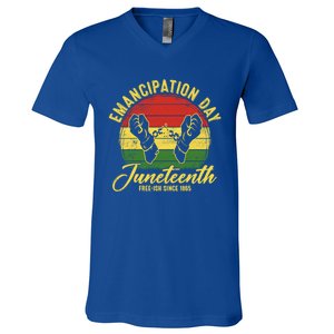 Ecipation Day Blm Freedom Independence Juneteenth 1865 Great Gift V-Neck T-Shirt