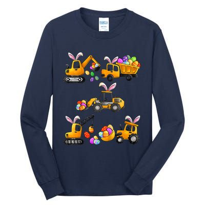 Easter day Bunny Construction Trucks Funny Boy Tall Long Sleeve T-Shirt