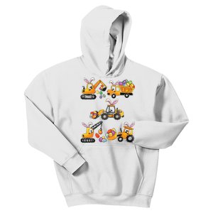 Easter Day Bunny Construction Trucks Funny Kids Hoodie