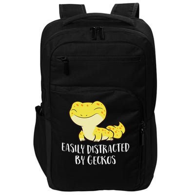 Easily Distracted By Geckos Cute Leopard Lizard Love Gecko Impact Tech Backpack