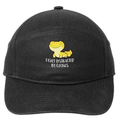 Easily Distracted By Geckos Cute Leopard Lizard Love Gecko 7-Panel Snapback Hat