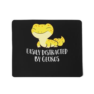 Easily Distracted By Geckos Cute Leopard Lizard Love Gecko Mousepad