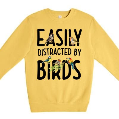 Easily Distracted By Birds Premium Crewneck Sweatshirt