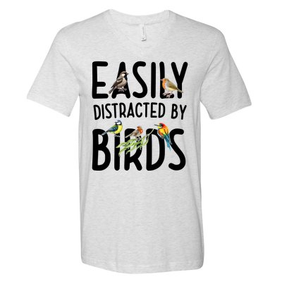 Easily Distracted By Birds V-Neck T-Shirt