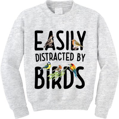 Easily Distracted By Birds Kids Sweatshirt