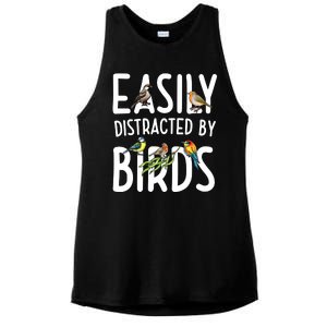 Easily Distracted By Birds Ladies PosiCharge Tri-Blend Wicking Tank