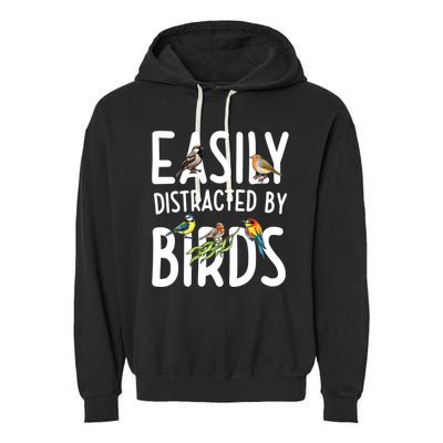 Easily Distracted By Birds Garment-Dyed Fleece Hoodie