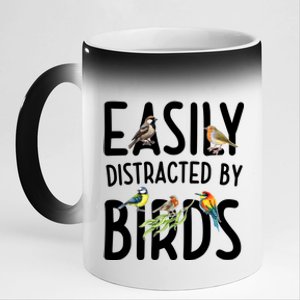 Easily Distracted By Birds 11oz Black Color Changing Mug